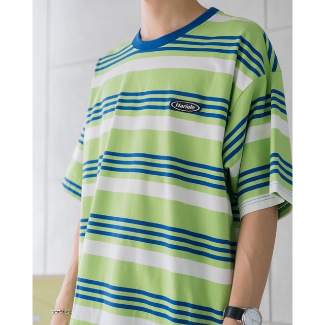 NARLE T-shirt เสื้อยืดโอเวอร์ไซส์ลายทาง - zamio.official - ThaiPick