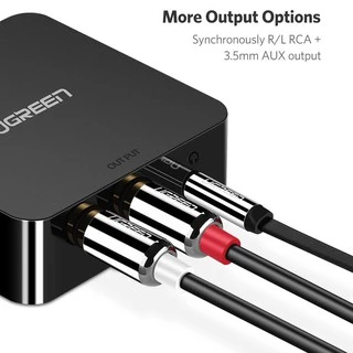 UGREEN ตัวแปลงช่องต่อ Optical DAC ส่งสัญญาณ Digital (ดิจิทัล) Coaxial เป็น Analog (อนาล็อก) 2RCA RCA L/R และ AUX 3.5mm
