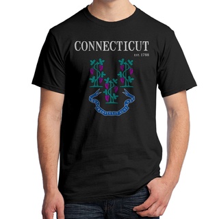 ถูกสุดๆเสื้อยืดลําลอง แขนสั้น พิมพ์ลาย Connecticut State Seal น่ารัก ยอดนิยม สําหรับวันเกิด