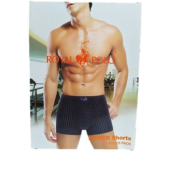 ROYAL POLO BOXER กางเกงขาสั้น 2 ชิ้น/กล่อง (3228)