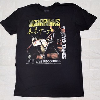 เสื้อยืดคอกลมcrew neckเสื้อยืด วงScorpions ลิขสิทธิ์แท้S-4XL