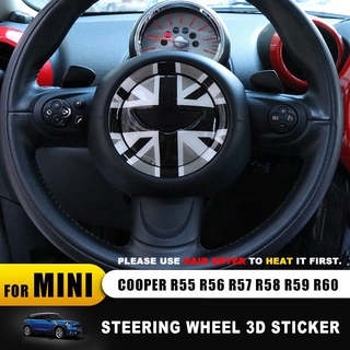 สติ๊กเกอร์ 3 D สําหรับตกแต่งพวงมาลัยรถยนต์ Mini Cooper R55 R56 R60 R61