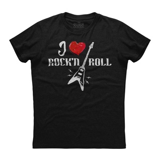 ขายดี!ขายดี เสื้อยืดแขนสั้น พิมพ์ลาย I Love Rock And Roll Band สีดํา สําหรับผู้ชาย LImoob55GNmjnc20S-5XL