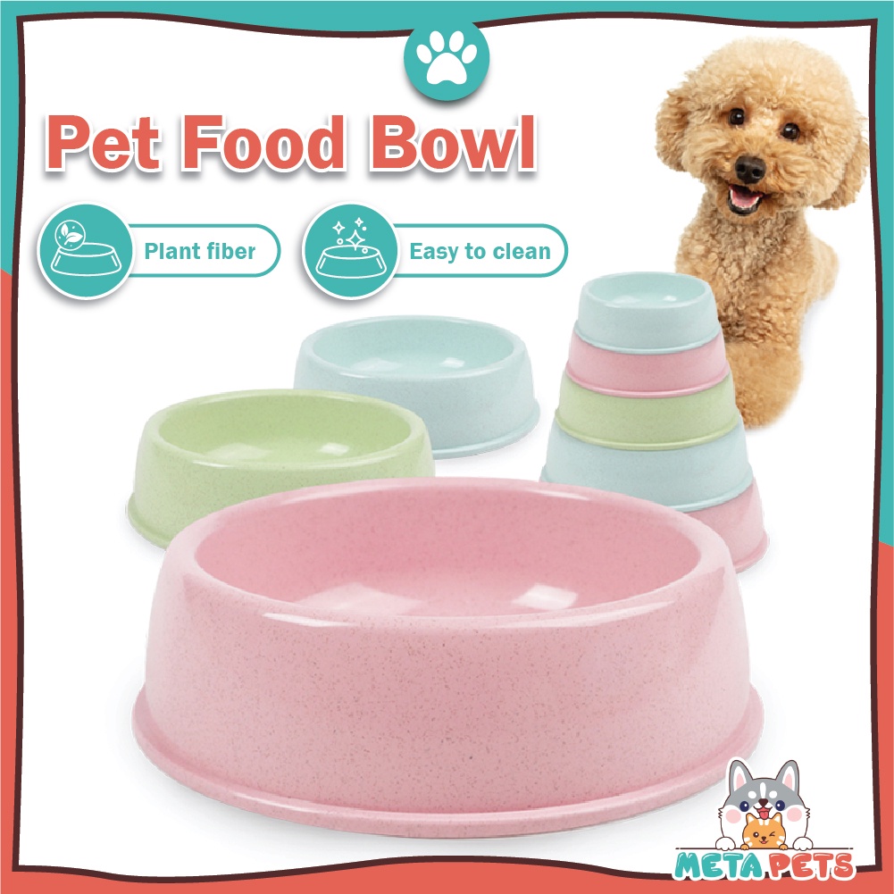 META สัตว์เลี้ยง Eco PP Candy ชามอาหารแมวสุนัขชามกลม Anti-skid ชามข้าวเดี่ยว Mangkuk Kanan Kucing Bu
