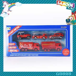 TOYS ของเล่นชุดรถดับเพลิงสนุก บรรจุ5คัน สีแดง คละแบบ#G0888  (30x14x4ซม.)