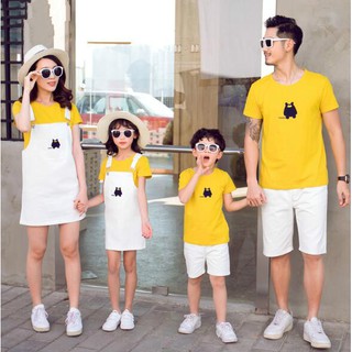 Rockystudio พร้อมส่ง เสื้อยืดลําลอง แขนสั้น พิมพ์ลาย Family Matching สําหรับครอบครัว