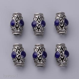 6pcs Tibetan Silver Tube Column Spacer Beads DIY Charm FOR European Bracelet