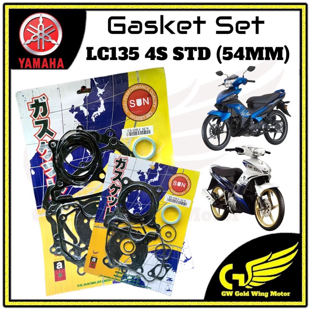SUN YAMAHA LC135 V1 V2 LC4S 4SPEED 54MM STD O/H GASKET OVERHALL COMPLATE FULL SET TOP SET 135LC 60 6