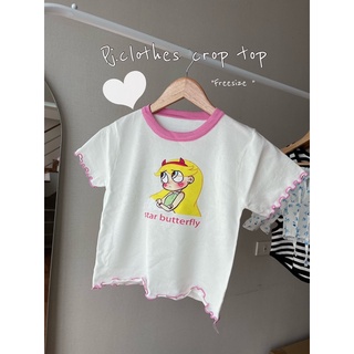 พร้อมส่ง 💕 เสื้อครอปลายการ์ตูนน่ารัก pj clothes crop top