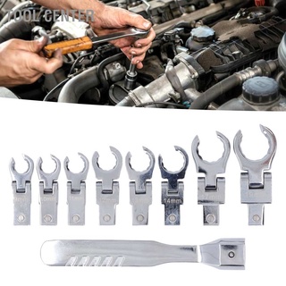 Tool Center Replaceable Wrench Set Flexible Head Torsion 180 Degree Rotating Spanner with Handle