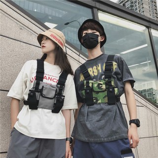 Tactical  Chest Bag กระเป๋าคาดหน้าอกสไตล์ฮิปฮอป Men Rig Bag กันน้ำ กระเป๋าสะพายข้าง Hip Hop Street Wear Sling Shoulder Bag