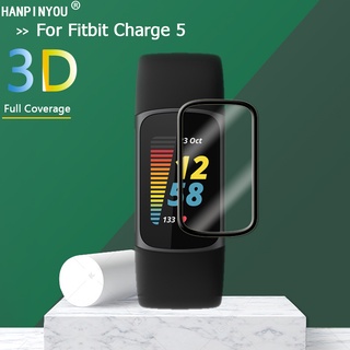 ฟิล์มกระจกนิรภัยกันรอยหน้าจอ PMMA PET 3D แบบใส สําหรับ Fitbit Charge 5 4 3 1 2 3 5 ชิ้น