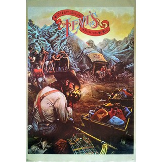 โปสเตอร์ รูปวาด โฆษณา โบราณ LEVI’S 1970s POSTER 24”x35” Inch Vintage Mountains Miners Jeans Paint Advertising