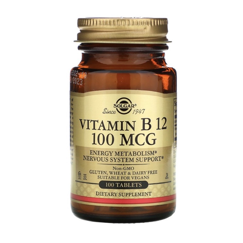 ✨Solgar vitamin B12 ปริมาณ 100 Tablets ของแท้ 100% 💯