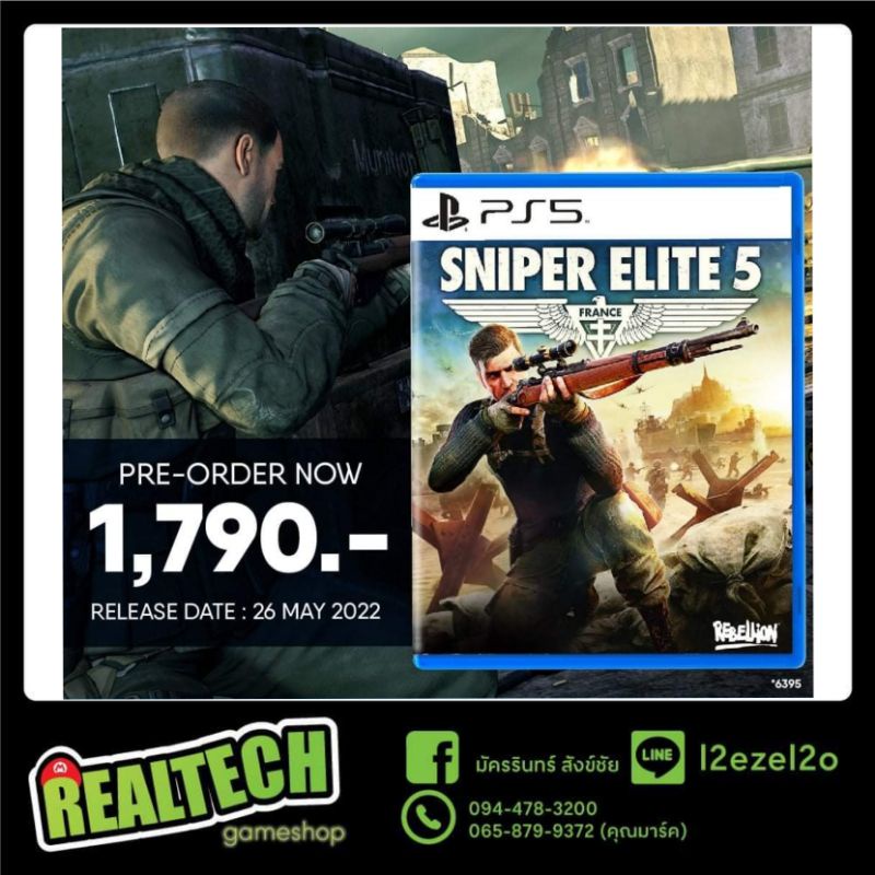 แผ่นเกมส์ : Sniper Elite 5 แท้ 100% ( พร้อมส่ง )