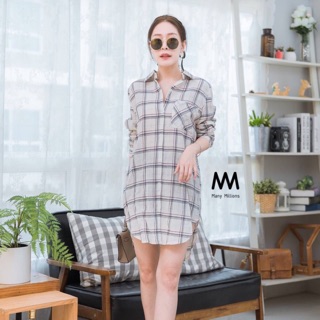 MM-LIGHT TARTAN PLAID DRESS