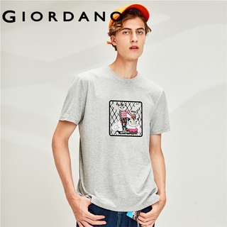 Giordano Men T-Shirts Printed Graphic Fashion Tee Smooth Crewneck Comfy Short Sleeves Tee JAYOTO Series Free Shipping 91