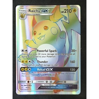 Raichu (Gold) GX Card 75/73 ไรชู Pokemon Card Gold Flash Light (Glossy) ภาษาอังกฤษ