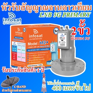 หัวรับสัญญาณจานดาวเทียม กรอง5G INFOSAT 2ขั้ว รุ่น M2+
