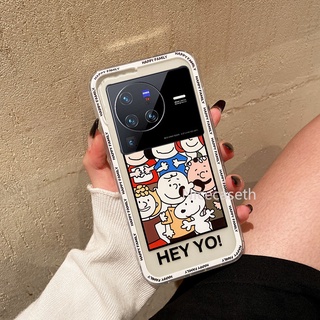 Ready Stock Casing เคส VIVO X80 Pro X70 Pro 5G Snoopy Family Cartoon Phone Case เคสโทรศัพท TPU Airbag Shockproof Protective Phone Soft Cover