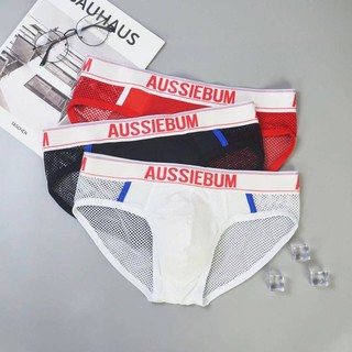 🔥มาใหม่🔥กางเกงในชาย AUSSIEBUM ทรงbrief ผ้าตาข่าย