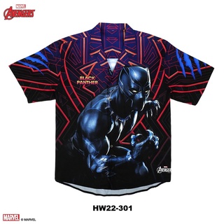 Power 7 Shop  เสื้อเชิ๊ตฮาวาย แบล็คแพนเธอร์ ลิขสิทธ์แท้ MARVEL (HW22-301)