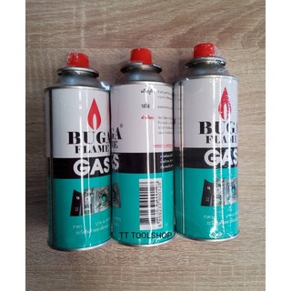 BUGA FLAME GAS แก๊สกระป๋องฝาแดง ปริมาณแก๊ส 375ml แก๊สสำหรับเตาพกพา สำหรับใช้เติมน้ำแก๊สปืนจุดไฟและอื่นๆ💥 สินค้าพร้อมส่ง