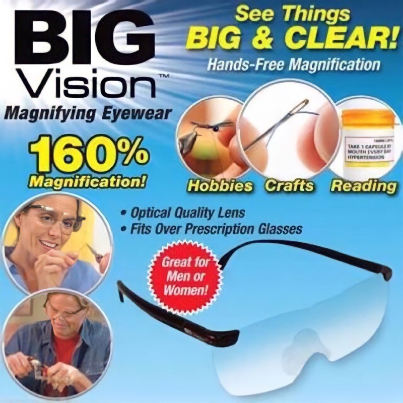 แว่นตาขยาย Big Vision 160% งานตัวแท้ แว่นตา ขยายไร้มือจับ
