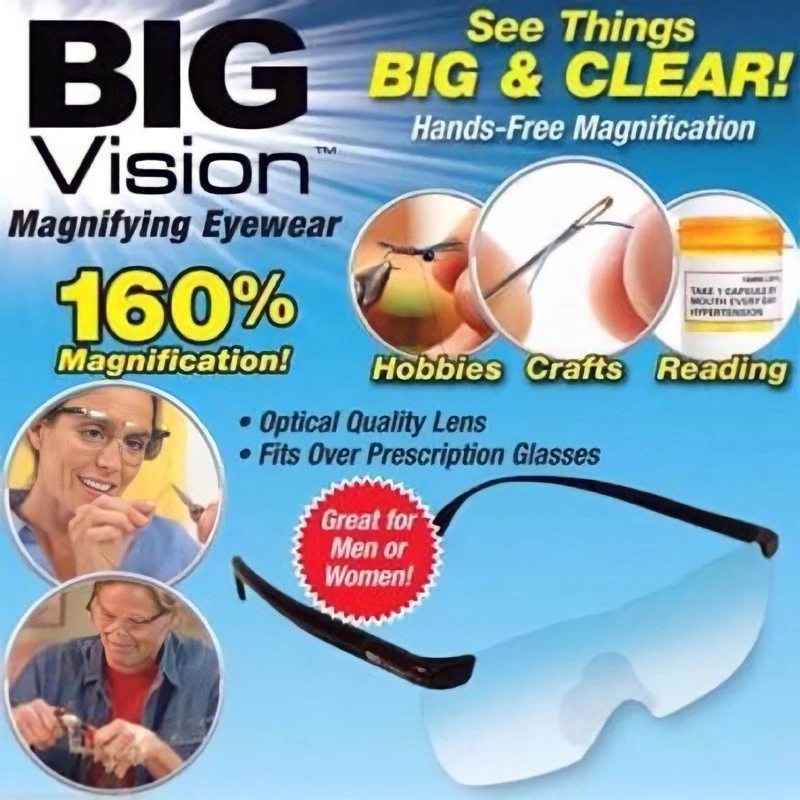 แว่นตาขยาย Big Vision 160% งานตัวแท้ แว่นตา ขยายไร้มือจับ
