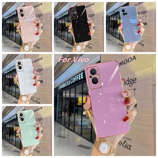 เคส Vivo V23 5G V23E V21 5G Y21 Y33S Y21S Y15S Y51 2020 Y31 V20 ตรงขอบ Electroplated Soft เคสโทรศัพท์