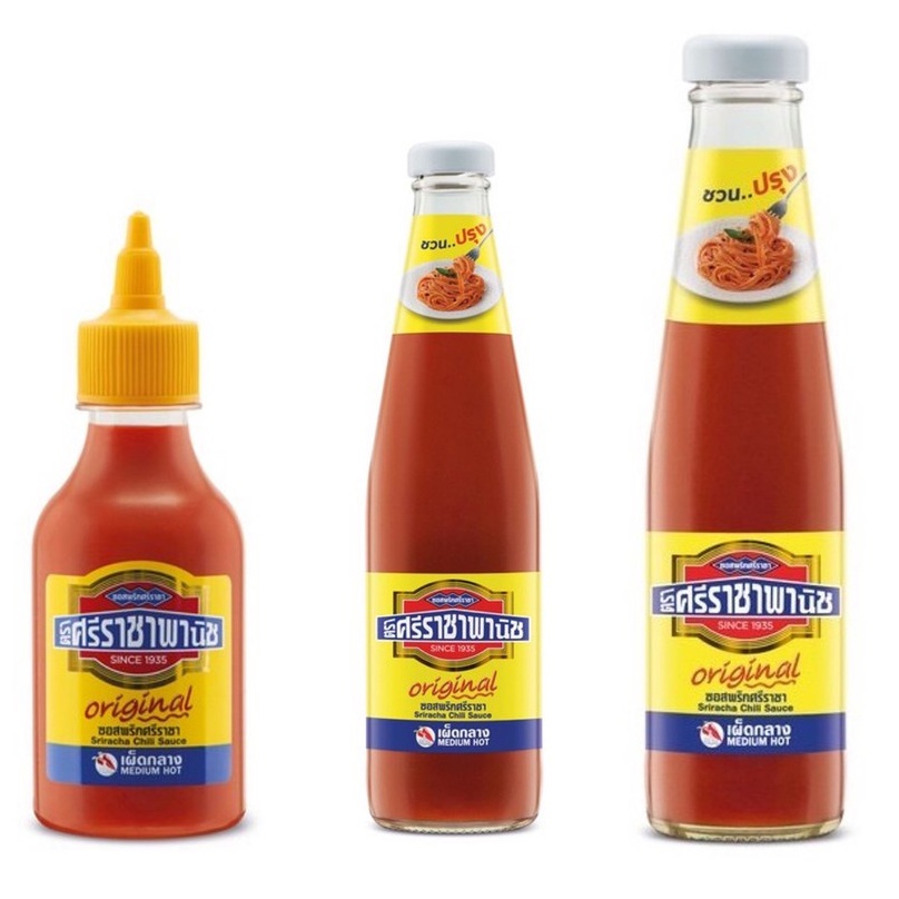 Sriracha Chili Sauce (Medium Hot) Sriraja Panich ซอสพริกศรีราชา (เผ็ดกลาง) ตราศรีราชาพาณิช ขนาด 230-