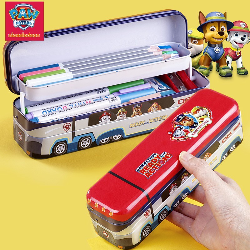⭐️PAW Patrol⭐️กล่องดินสอโลหะ สามชั้น แบบมัลติฟังก์ชั่น กล่องดินสอเหล็ก ของใช้เด็ก เครื่องเขียน การ์ตูน🔥COD🔥