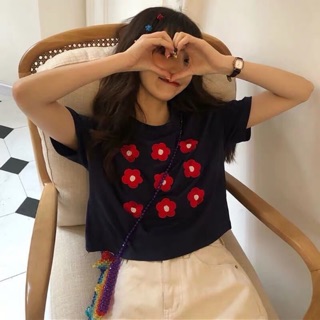 เสื้อครอป ไหมพรม ดอกเดซี่ 🌼🌸🌼