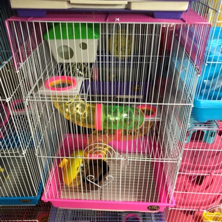 กรงหนูแฮมเตอร์  28*35*53 cm พร้อมอุปกรณ์🐿🦜🐁🕊