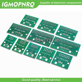 อะแดปเตอร์ซ็อกเก็ตเชื่อมต่อ FPC FFC 0.5 มม. 1 มม. สองด้าน PCB 6 8 10 12 20 40 50 Pin เป็น DIP 2.54 มม. DIY 5 ชิ้น