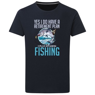 [COD]เสื้อยืด ผ้าฝ้าย 100% พิมพ์ลาย Retiret Plan Fishing For Him Fisherman Retired คุณภาพสูงS-5XL