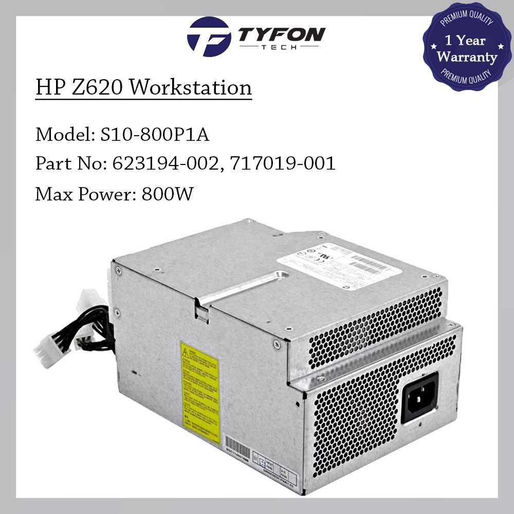 พาวเวอร์ซัพพลาย HP Z620 Workstation PSU 800W S10-800P1A 623194-002 (Refurbished)