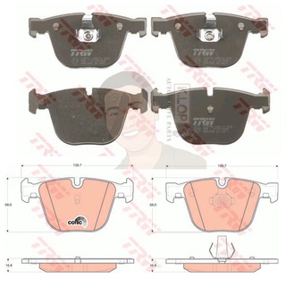 GDB1502 ผ้าเบรค-หลัง(TRW) (เนื้อผ้า COTEC) BMW new series 7 - 745i, 760i (E66) /BMW M5 (E60)