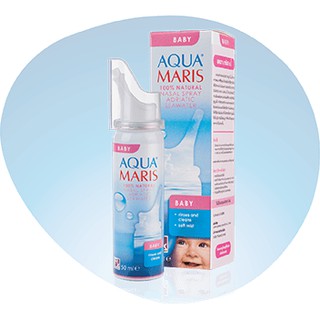 Aqua Maris Baby Nasal Spray อควา มาริส เบบี้ สเปรย์ สเปรย์พ่นจมูกสำหรับเด็กอ่อน ขนาด 50 มล.