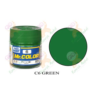 สีสูตรทินเนอร์ Mr.hobby Mr.color C6 Green Gloss 10ml