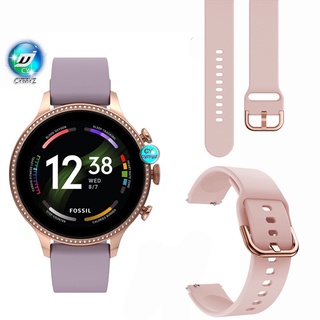 Fossil Gen 6 5E 42 มม. ผู้หญิง สายสมาร์ทวอทช์ Fossil Gen 6 5E 42 มม. สายซิลิโคน Fossil Q Venture Gen 4 สายนาฬิกา สายรัดข้อมือกีฬา