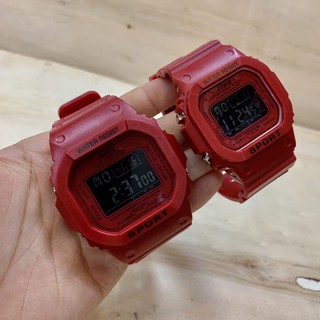 ราคานาฬิกาข้อมือ ชาย หญิง AIKE สายยางซิลิโคน สายสีแดงเลือดหมูยอดฮิตยักษ์เล็กยักษ์ใหญ่เป็นระบบ digitalตั้งปลุกจับเวลาได้