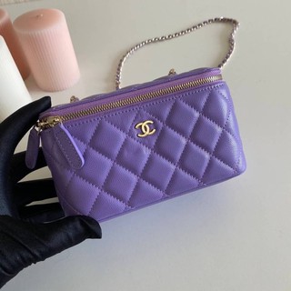 Chanel Classic Box With Chain Original Leather 15 cm. หนังคาเวียร์