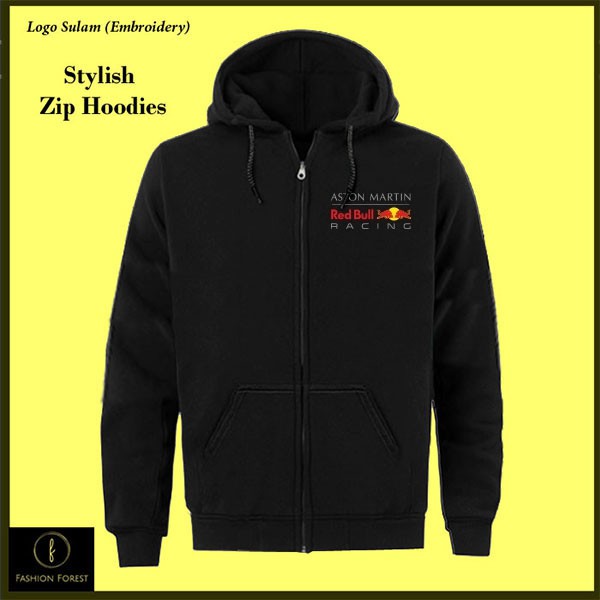 Zipper Hoodie Jacket Aston Martin Red Bull Racing ชุดกีฬาคลาสสิก Streetwear Sulam - เย็บปักถักร้อย F