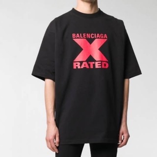 เสื้อยืด บาเลนเซียก้า x-rated fitted t-shirt Black