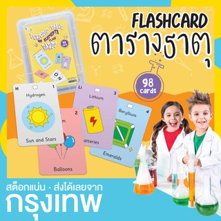 การ์ดธาตุเคมี ตารางธาตุ วิทยาศาสตร์ (Periodic table of elements flashcard)