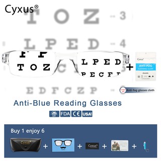 Cyxus แว่นตาอ่านหนังสือป้องกันแสงสีฟ้า Unisex - Choose Your Magnification ( + 1 . 0 - + 3 . 0 ) 2901