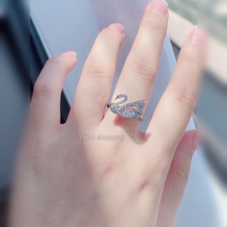 💥sale 50%+แท้ 💯 แหวนSwarovski dancing swan size 50 สีเงินประดับคริสตัล พร้อมใบรับประกัน 2 ปี