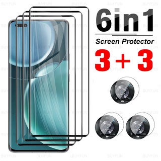 6 in 1 Honor Magic4 Pro 3D กระจกนิรภัยหน้าจอโค้ง + ฟิล์มกล้อง สําหรับ Honor Magic 4 Pro 4 Pro Magic 4 ป้องกันหน้าจอ