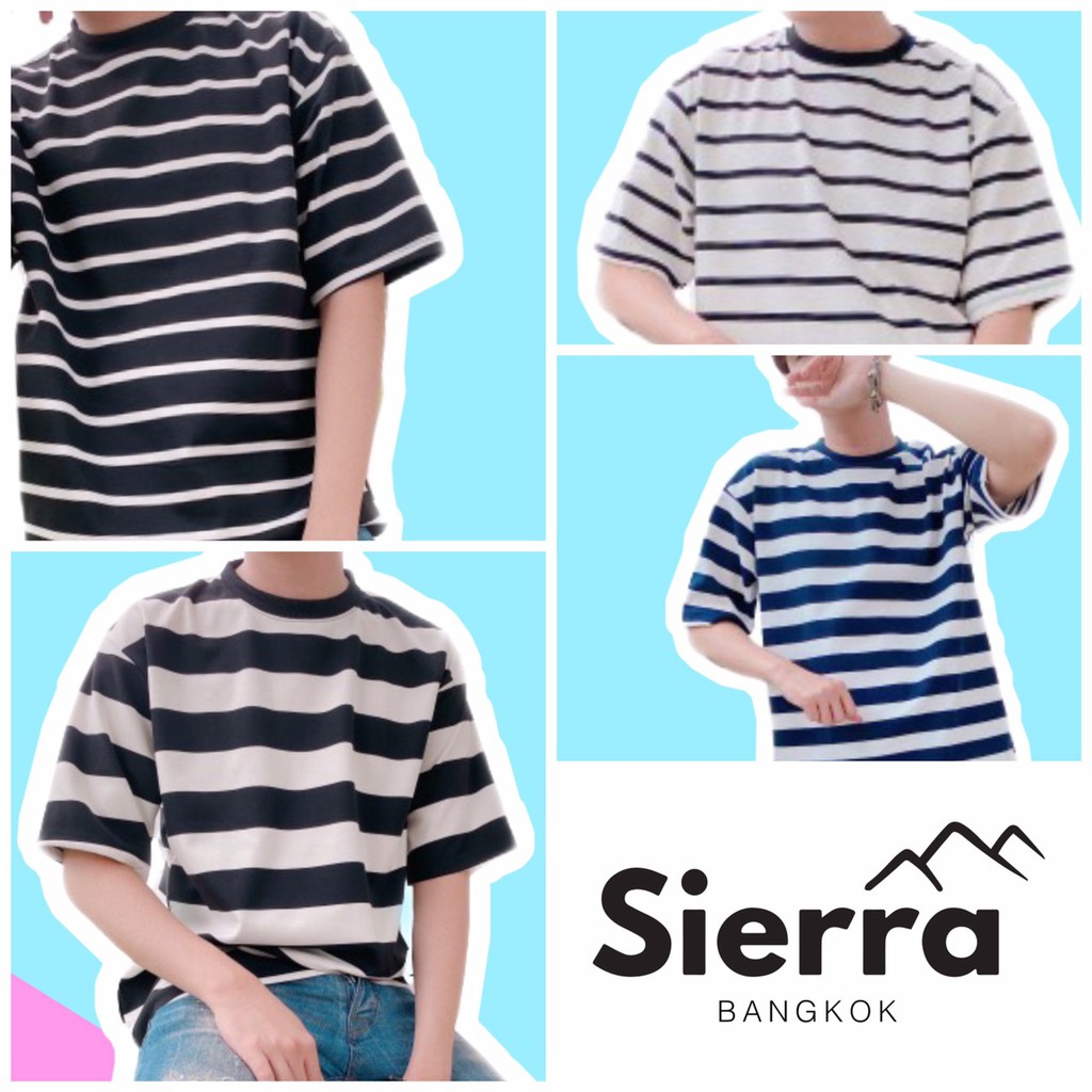 เสื้อโอเวอร์ไซส์ 🚚ส่งไว  เสื้อOversizeลายทาง [Sierra Bangkok ]